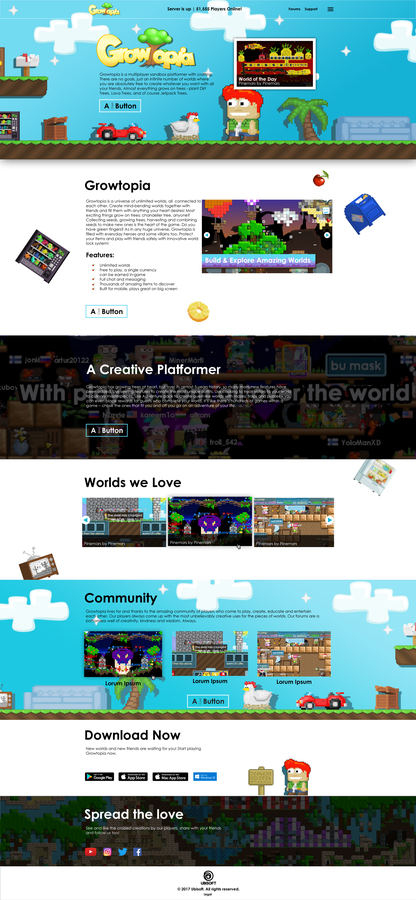 Growtopia website design